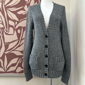 J. Crew Metallic Cardigan Silver